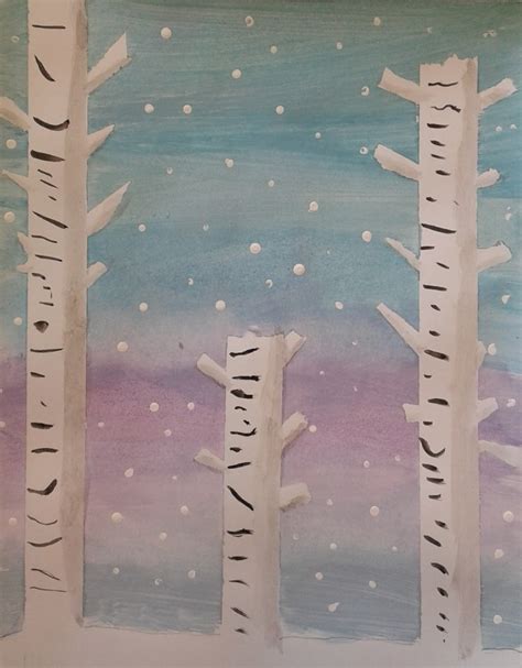 a faithful attempt: Winter Birch Tree Paintings