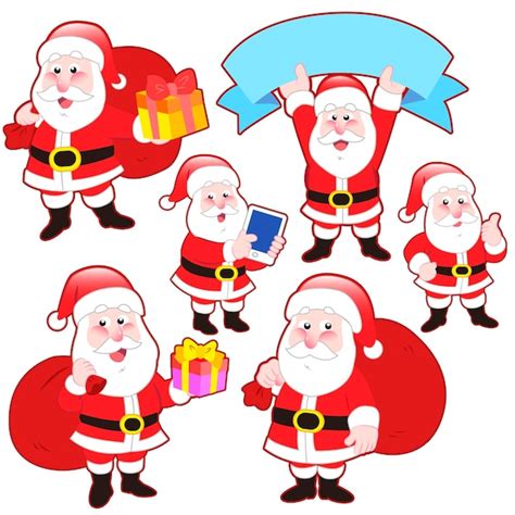 Premium Vector Cute Cartoon Santa Claus Collection