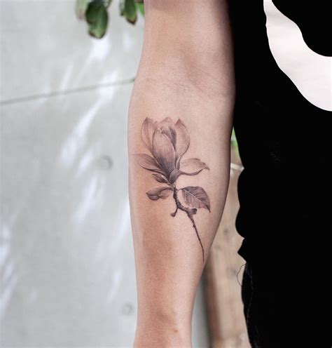 Magnolia flower by tattooist Franky - Tattoogrid.net