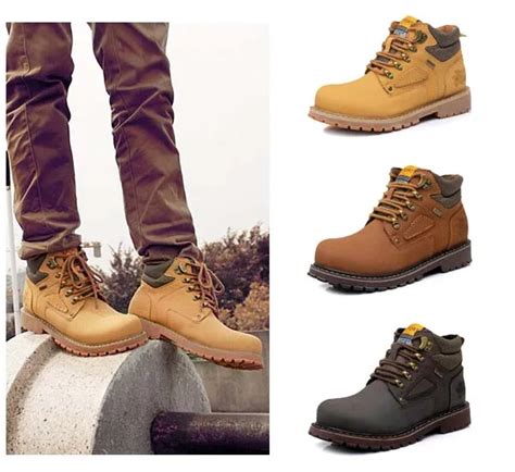 Купить ОСЕННИЕ МУЖСКИЕ САПОГИ, ЗИМНИЕ РАБОЧИЕ КОЖАНЫЕ БОТИНКИ С МЕХОМ ...
