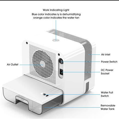 Electric Mini Dehumidifier for Home, 1200 Cubic Feet(215 sq ft), 22oz Capacity Compact and ...