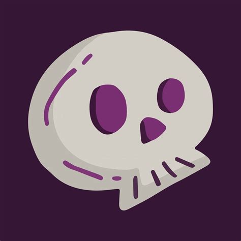 Vector isolated purple skull illustration in cartoon style 24277109 ...