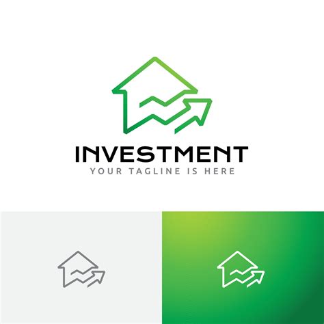 House Real Estate Realty Investment Up Arrow Line Logo 4342983 Vector