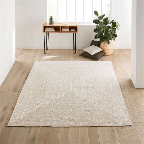 Aftas Rectangular Bleached Jute Rug Jute Rug Rugs In Living