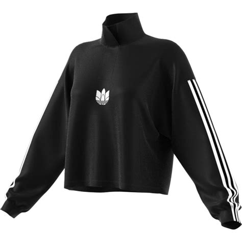 Sweatshirt Woman Adidas Originals Adicolor 3d Trefoil Fleece Half Zip