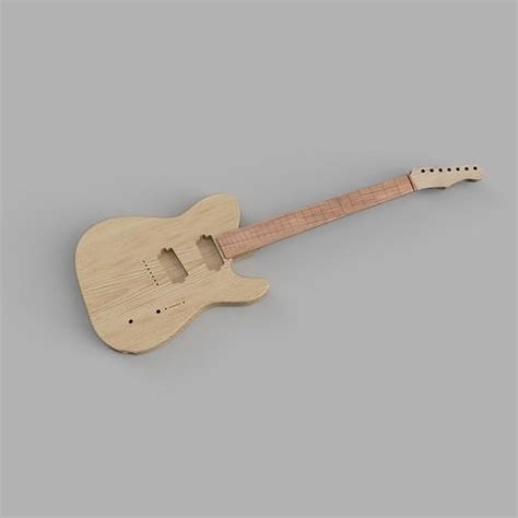 Cnc Modern 7 String Telecaster Guitar Body And Neck 3d Cad Model 3d