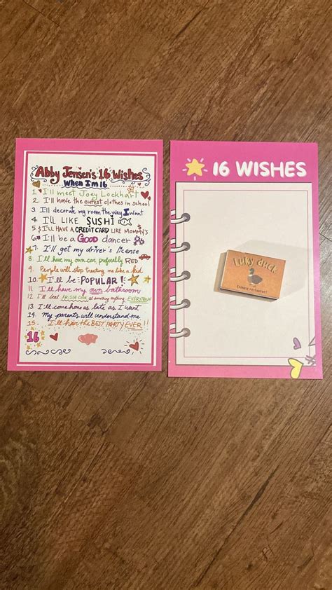 16 Wishes Wish List And Lucky Duck Matchbox 16 Wishes Golden Etsy In