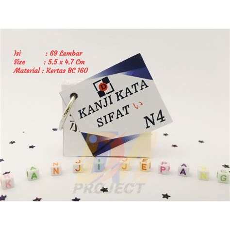 Jual Flash Card Kartu Kanji Kata Kerja Sifat I N Jlpt Natt Test Jft