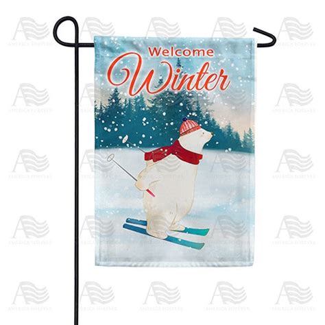 Skiing Polar Bear Garden Flag – Just For Fun Flags