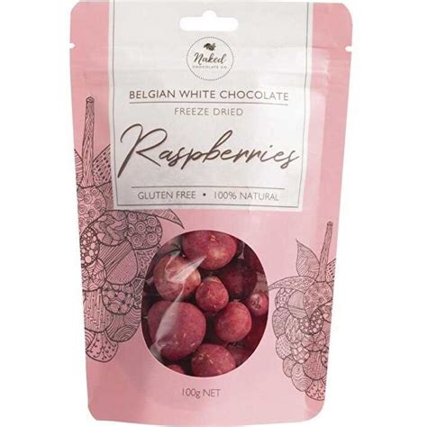 Naked Chocolate Co Freeze Dried Raspberries White Chocolate 100g BIG W