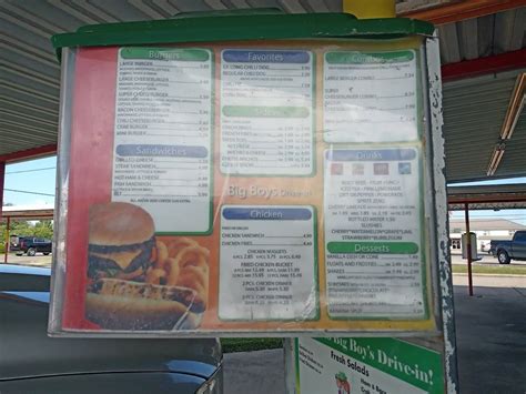 Menu at Big Boy's restaurant, New Roads, 300 Hospital Rd