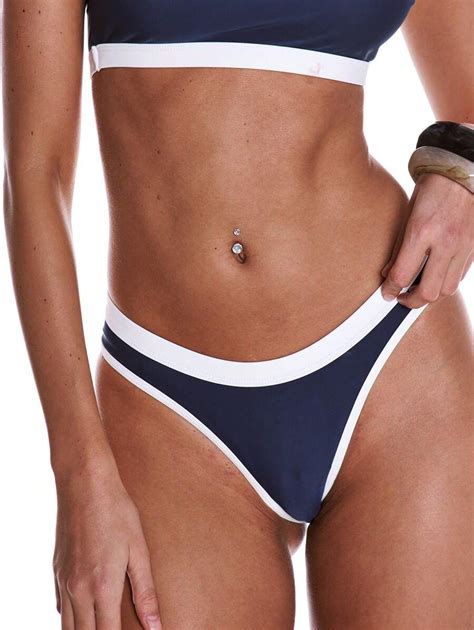 Musera Resort Bottom De Bikini Con Recorte En Contraste Para La Cintura Para Vacaciones De