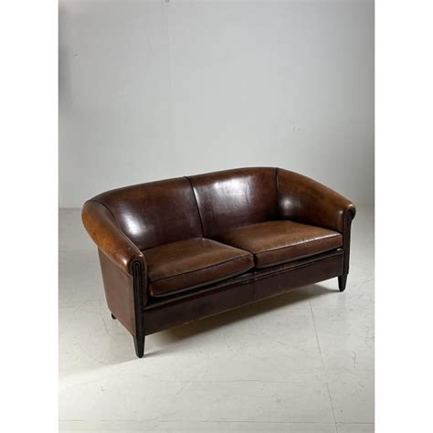 Vintage Brown Leather Sofa | Chairish