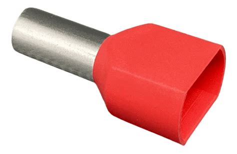 Terminal Tubular Ilh S Duplo Pr Isolado Mm Vermelho Un