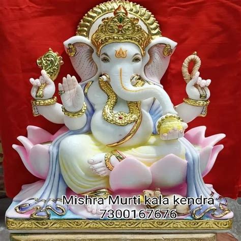 White Marble Lord Ganesh Statue Feet At Rs In Alwar Id