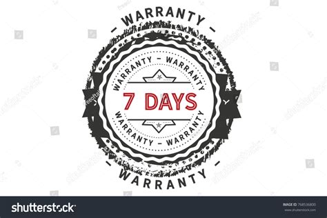 7 Days Warranty Icon Vintage Rubber Stamp Royalty Free Stock Vector