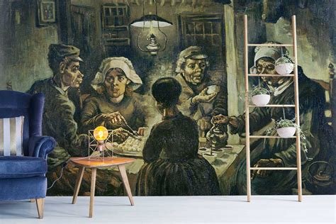 The Potato Eaters Oil Painting Wallpaper Design UK