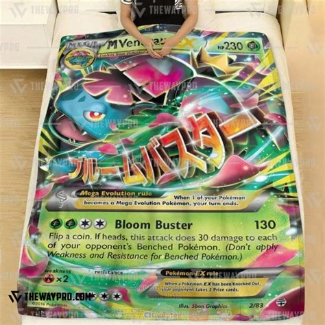 HOT Pokemon M Venusaur EX Fleece Blanket Express Your Unique Style