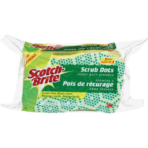 Scotch Brite Scrub Dots Heavy Duty Scrub Sponge 25 Height X 62