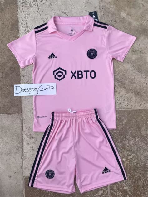 MAILLOT DOMICILE INTER Miami Football Rose Enfants Messi EUR 39 90