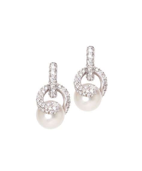 Mikimoto Twist White South Sea Cultured Pearl Earrings – 18K White Gold - Mikimoto | ArtListings