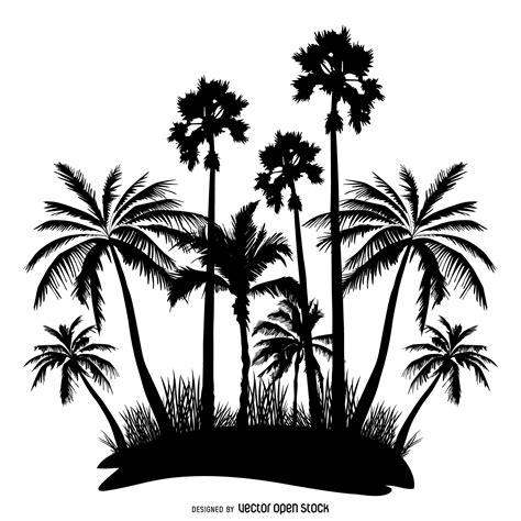 Palm Tree Silhouettes Clipart Best