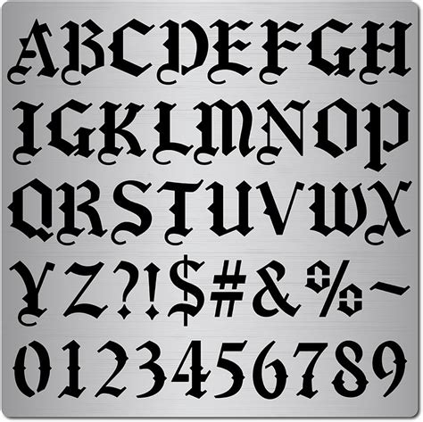 GORGECRAFT 6.3 Inch Metal Gothic Font Lettering, Fonts Stencils