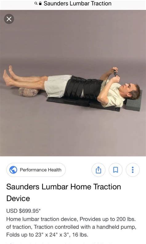 Saunders Lumbar Traction Device With Pump Control Health And Nutrition