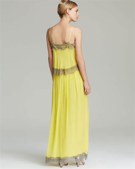 Lyst Twelfth Street Cynthia Vincent Maxi Dress Tiered Silk In Yellow