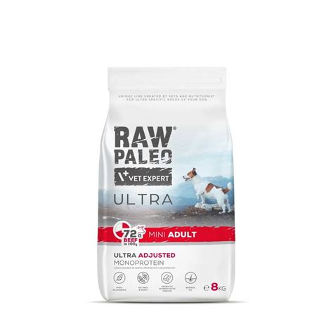 Raw Paleo Ultra Beef Adult Mini 8kg Sucha Karma z Wołowiną Dla Psów