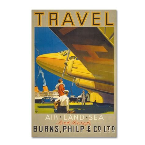 Art Deco Airplane Travel By Vintage Apple Collection On Canvas