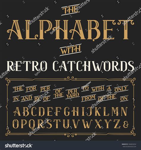 Fuente Del Alfabeto Retro Ornate Letras Vector De Stock Libre De