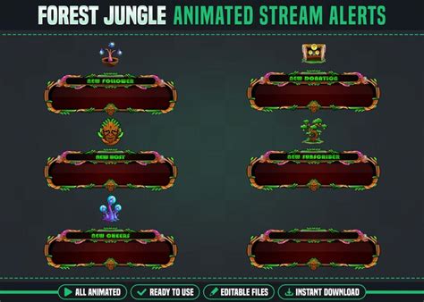 Jungle Forest Stream Overlay Package Nature Twitch Overlay Twitch