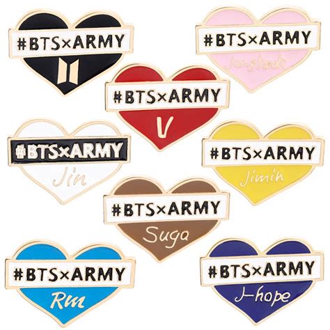 2019 Bts Fans Welfare Pin Idols Logo Colorfulbts X Armyheart Brooches