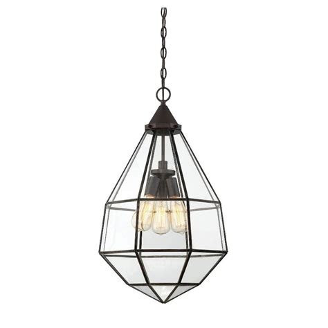 Z Lite 3 Light English Bronze Pendant With Clear Glass 16 Inch The Home Depot Canada