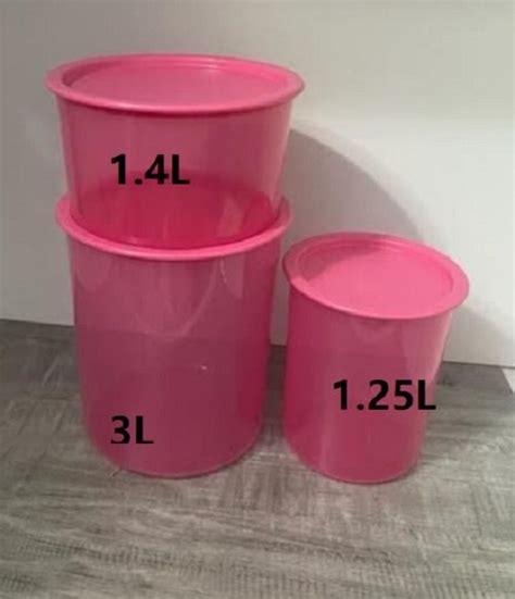 Tupperware One Touch Container In Pink Pcs Furniture Home Living