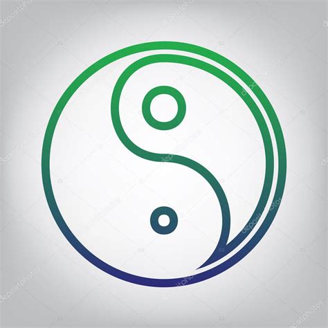 Ying Yang símbolo de armonía y equilibrio Vector Icono de contorno de