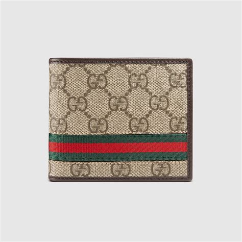 Gg Supreme Web Bi Fold Wallet Gucci Men S Bi Fold Kgd R