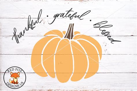 Thankful Grateful Blessed Pumpkin Svg Autumn Fall Pumpkins Etsy