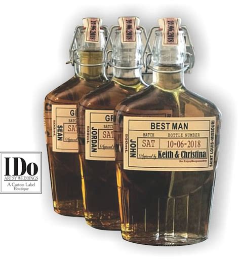 Groomsmen Proposal Flask Labels Whiskey Bottle Labels Craft Liquor