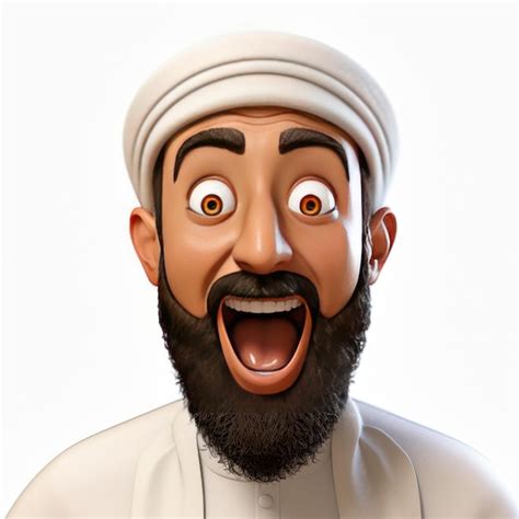 Premium Photo 3d Arabic Man Cartoon Surprise Shock