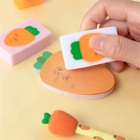 Mohamm 1pc Kawaii Cute Carrot Eraser Student Stati Grandado