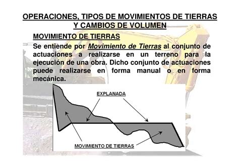 TEMA 01 Tipos DE Movimientos DE Tierras OPERACIONES TIPOS DE