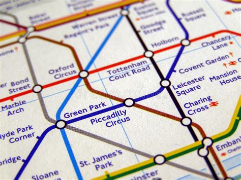 Mappa Della Metropolitana Di Londra Sotterranea Immagine Stock