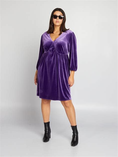 Vestido De Terciopelo Purpura Kiabi