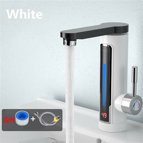 W Electric Hot Water Heater Faucet Led Ambient Light Temperature Display Instant Heating Tap