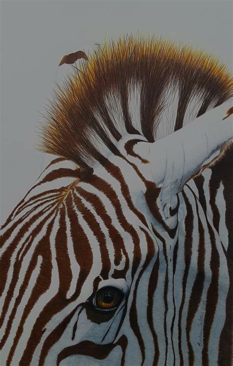 A Close Up Photo Of A Zebras Head With Birds In The Sky Behind It