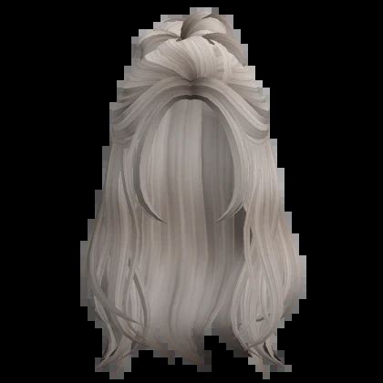 Long Wavy Hair W Preppy Boho Bun Ash Blonde Roblox Item Rolimon S