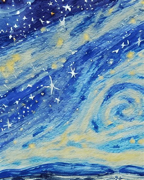 Starry Night Sky Painting · Creative Fabrica