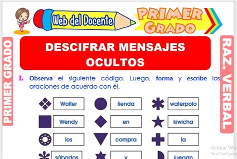 Descifrar Mensajes Ocultos Para Primer Grado De Primaria